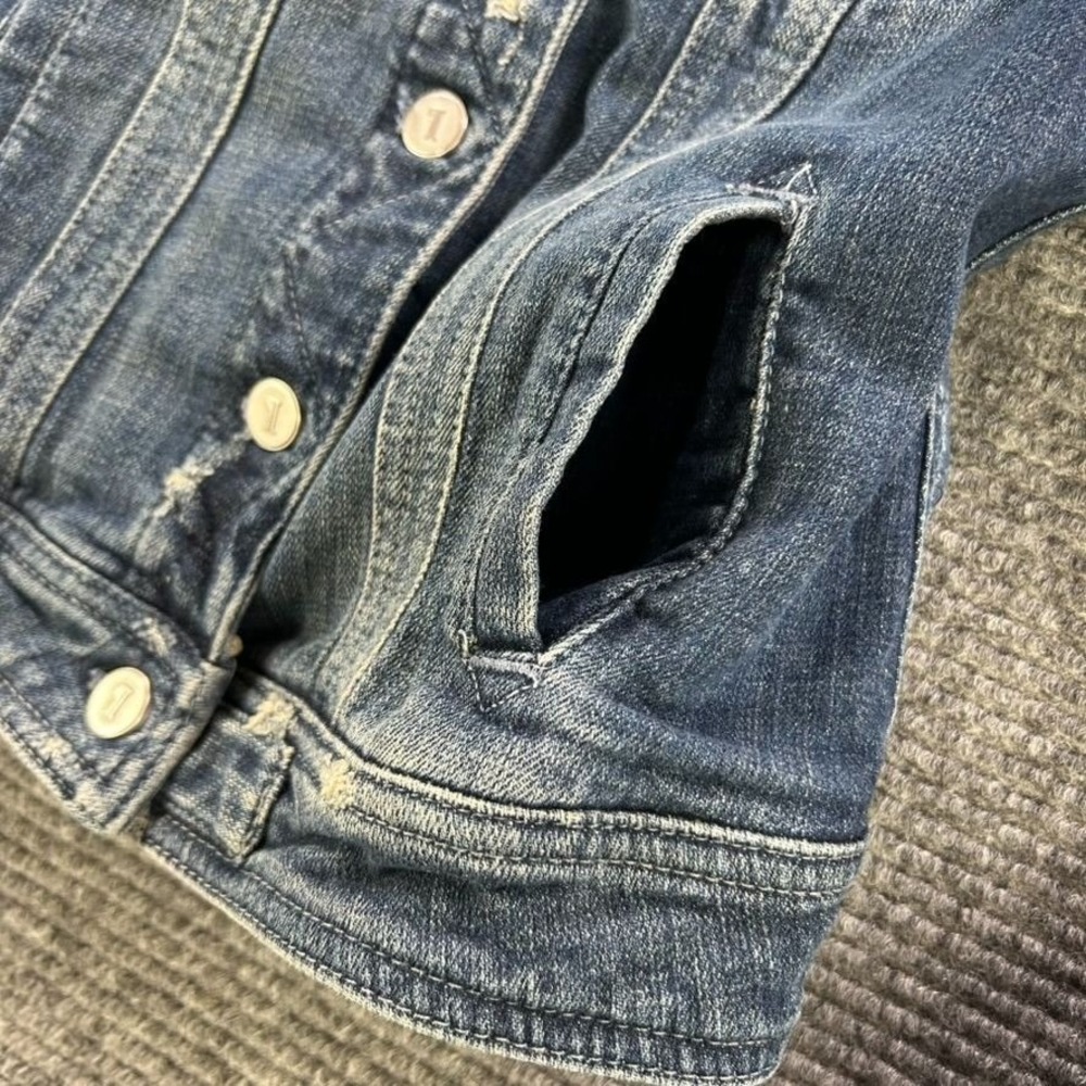 Anthropologie Pilcro The Letterpress Button Up Denim Trucker Jacket Womens Small - Picture 4 of 12